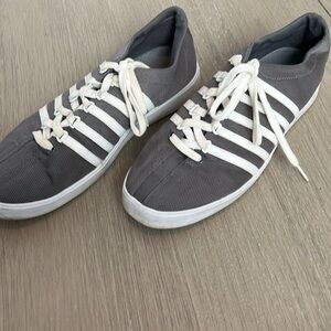 Men’s k Swiss size 11 shoes.  Grey white stripes